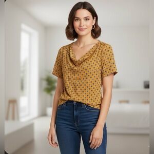 Michael Kors Mustard Patterned Blouse